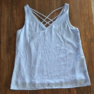 Japna White and Blue cross back Camisole Top